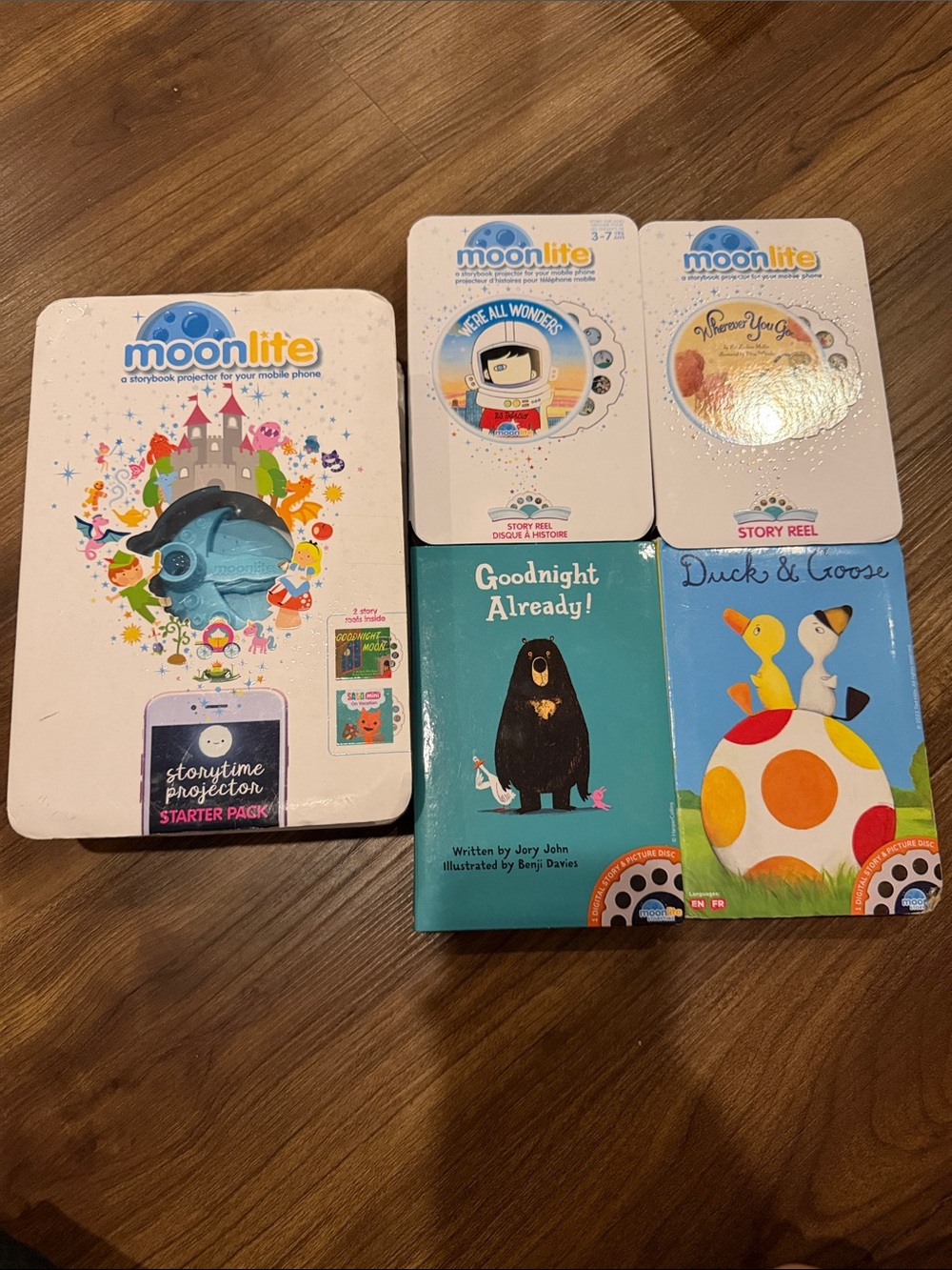 Moonlite Storytime Projector Starter Pack with Projector + 6 Story Reels Bundle